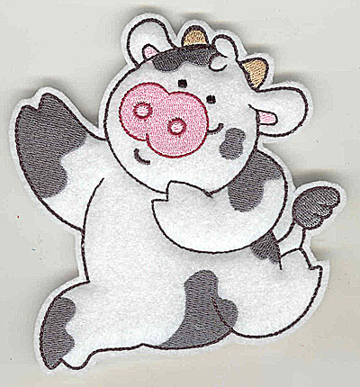 Embroidery Design: Feltie cow large 4.55w X 4.94h