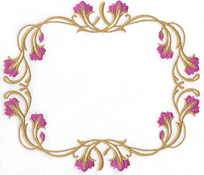 Embroidery Design: Floral frame 8.85w X 7.78h
