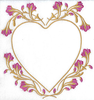 Embroidery Design: Floral heart  8.25w X 7.70h