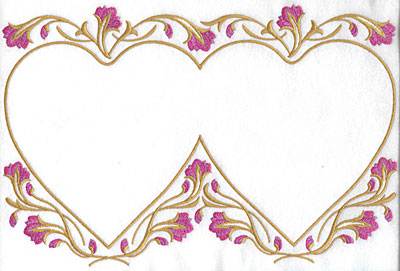 Embroidery Design: Floral hearts 11.66w X 7.76h