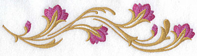 Embroidery Design: Floral wave large 9.05w X 2.34h
