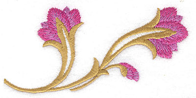 Embroidery Design: Flower duo large 4.12w X 1.95h