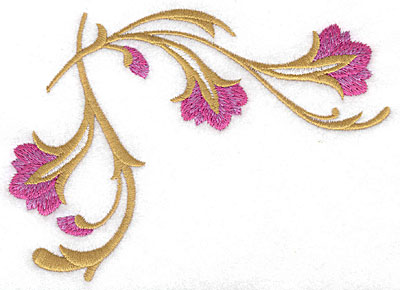 Embroidery Design: Floral upper corner large 5.70w X 4.16h