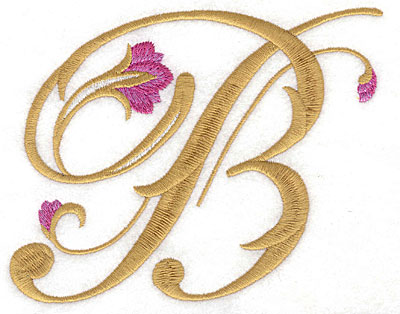 Embroidery Design: B Floral large 5.91w X 4.60h