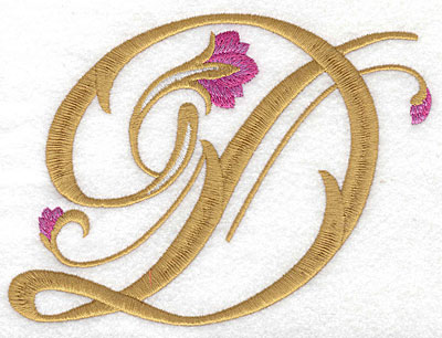 Embroidery Design: D Floral large 6.14w X 4.59h