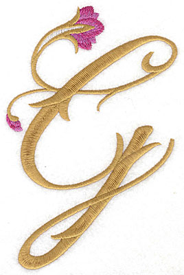 Embroidery Design: G Floral large 4.41w X 6.89h