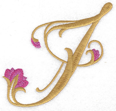 Embroidery Design: I Floral large 4.67w X 4.59h