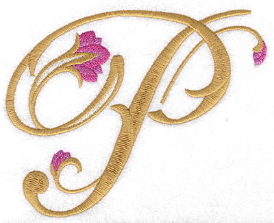 Embroidery Design: P Floral large 5.80w X 4.59h