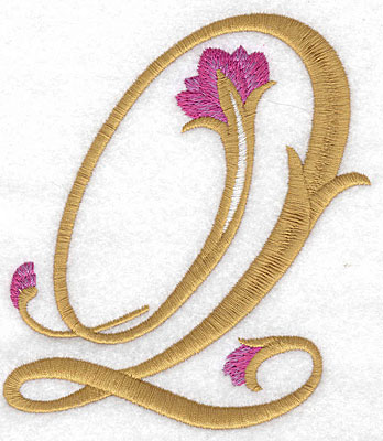 Embroidery Design: Q Floral large 4.32w X 4.80h
