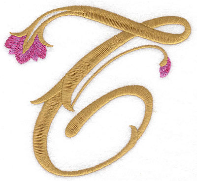 Embroidery Design: T Floral large 4.98w X 4.59h