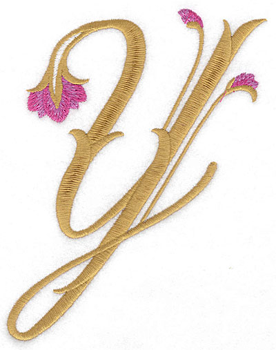 Embroidery Design: Y Floral large4.99w X 6.31h