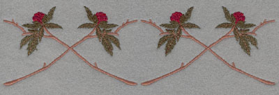 Embroidery Design: Crossed Vine with Floral Bud Large7.50w X 2.24h