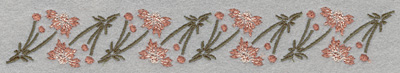 Embroidery Design: Horizontal Row of Flowers7.50w X 1.11h