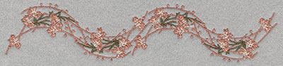 Embroidery Design: Horizontal Wave of Flowers7.49w X 1.62h