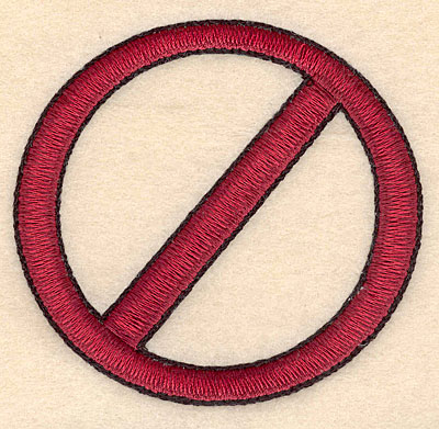Embroidery Design: No sign large 3.52"w X 3.32"h