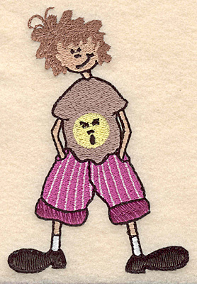Embroidery Design: Boy with hands in pockets large 3.39"w X 4.99"h