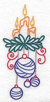 Embroidery Design: Christmas candles large 2.27w X 4.98h