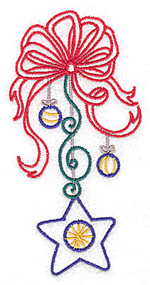 Embroidery Design: Christmas bows with star large 2.50w X 4.97h