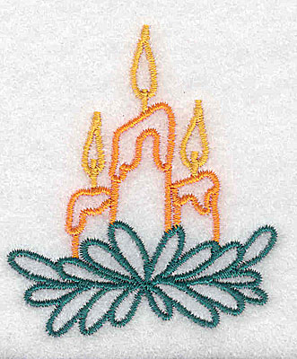 Embroidery Design: Christmas candles2.17w X 2.52h