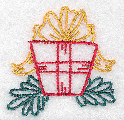 Embroidery Design: Christmas present 2.47w X 2.52h