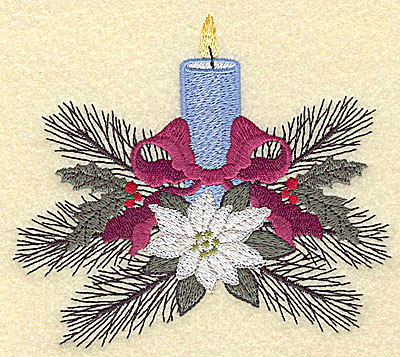 Embroidery Design: Christmas candle large 4.92w X 4.34h