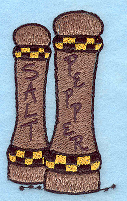 Embroidery Design: Salt and pepper shakers  3.02"h x 1.80"w