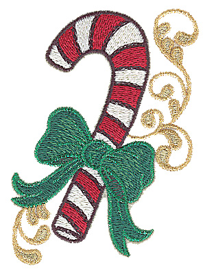 Embroidery Design: Candy Cane 3.07w X 3.89h
