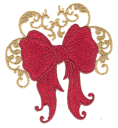 Embroidery Design: Christmas bow 3.39w X 3.81h