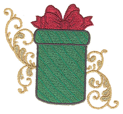 Embroidery Design: Christmas gift box 3.81w X 3.40h