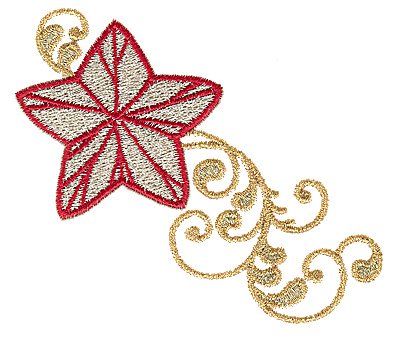 Embroidery Design: Christmas star 3.85w X 3.25h