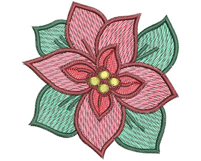 Embroidery Design: Christmas poinsetta 3.13w X 3.17h