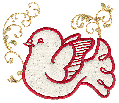 Embroidery Design: Dove applique 5.78w X 4.96h