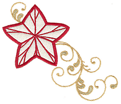 Embroidery Design: Christmas star applique 5.97w X 4.93h