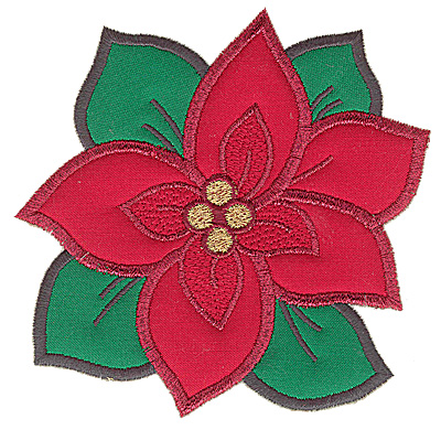 Embroidery Design: Poinsettia double applique 4.89w X 4.80h