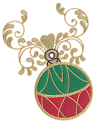 Embroidery Design: Christmas ornament double applique 6.25w X 4.93h