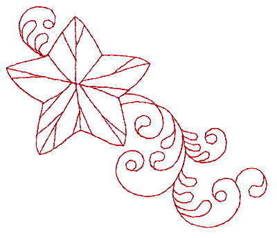 Embroidery Design: Christmas star redwork 3.86w X 3.25h