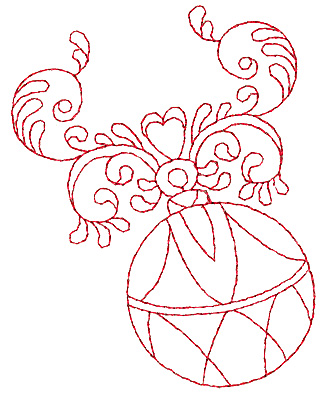 Embroidery Design: Christmas ornament redwork 3.05w X 3.88h