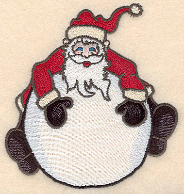 Embroidery Design: Santa on globe large4.57"H x 4.40"W