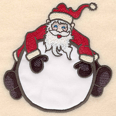 Embroidery Design: Santa on globe applique4.98"H x 4.78"W