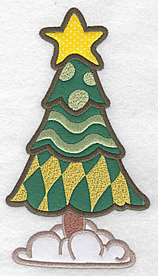 Embroidery Design: Christmas tree (3 appliques) 6.98w X 3.90h