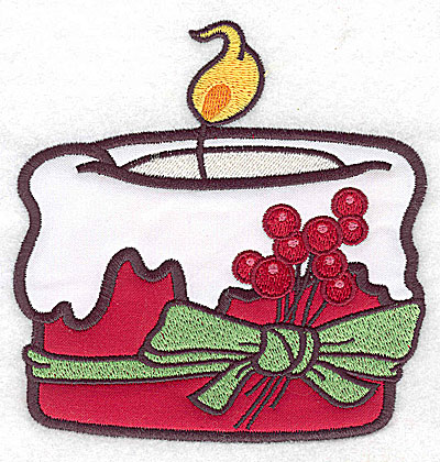 Embroidery Design: Christmas candle (2 appliques)4.82w X 4.99h