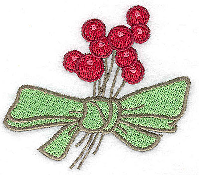 Embroidery Design: Berries with bow 3.34w X 2.88h
