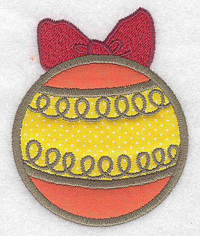 Embroidery Design: Christmas ornament with bow (2 appliques)2.95w X 3.68h