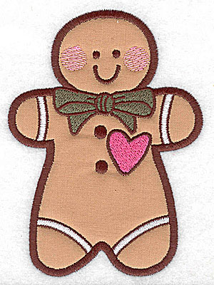 Embroidery Design: Gingerbread man applique 3.55w X 4.94h