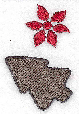 Embroidery Design: Poinsetta and christmas cookie1.88w X 3.00h