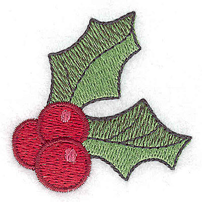 Embroidery Design: Holly and berries 2.11w X 2.11h