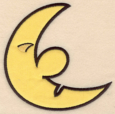 Embroidery Design: Moon applique 5.00"w X 5.00"h
