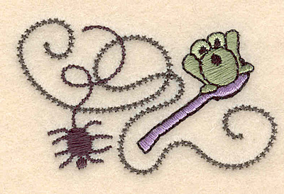 Embroidery Design: Spider and frog 2.43"w X 1.47"h