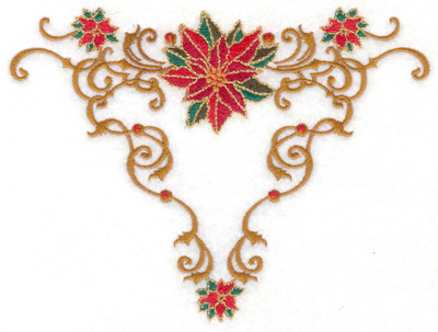 Embroidery Design: Poinsetta triangle swirls 6.60w X 4.98h