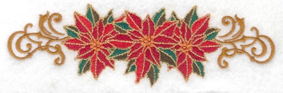 Embroidery Design: Poinsetta trio  6.96w X 2.16h